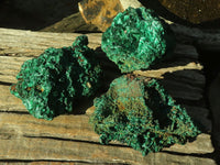 Natural Chatoyant Silky Malachite Specimens  x 3 From Kasompe, Congo - Toprock Gemstones and Minerals 