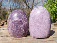 Polished Purple Lepidolite Standing Free Forms  x 4 From Madagascar - Toprock Gemstones and Minerals 