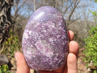 Polished Purple Lepidolite Standing Free Forms  x 4 From Madagascar - Toprock Gemstones and Minerals 