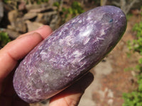 Polished Purple Lepidolite Standing Free Forms  x 4 From Madagascar - Toprock Gemstones and Minerals 
