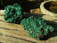 Natural Chatoyant Silky Malachite Specimens  x 3 From Kasompe, Congo - Toprock Gemstones and Minerals 
