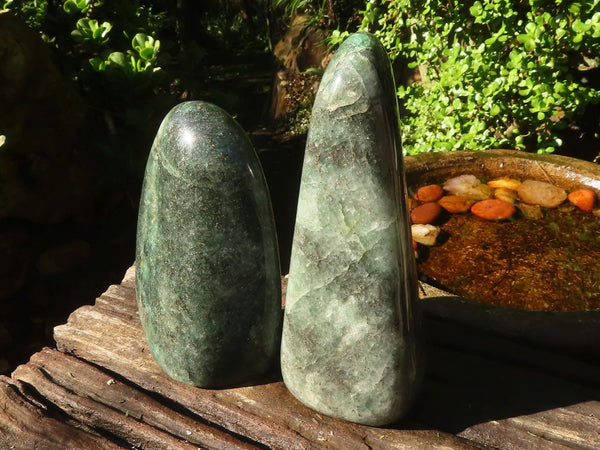 Polished Emerald Fuchsite Quartz Standing Free Forms  x 6 From Madagascar
