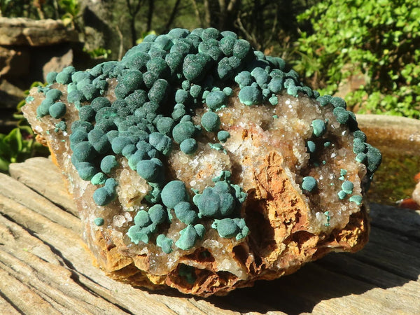 Natural Rare Ball Malachite On Drusy Quartz & Dolomite Matrix  x 1 From Congo - Toprock Gemstones and Minerals 