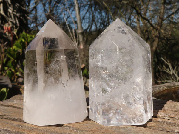 Polished Clear Quartz Crystal Points  x 2 From Madagascar - Toprock Gemstones and Minerals 