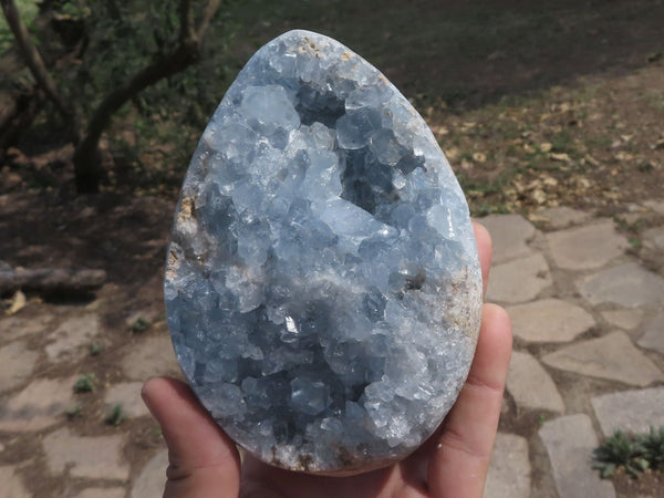 Natural Blue Celestite Eggs With Crystalline Centres  x 2 From Sakoany, Madagascar - TopRock