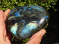 Polished  Puffy Labradorite Gemstone Hearts  x 2 From Tulear, Madagascar - Toprock Gemstones and Minerals 