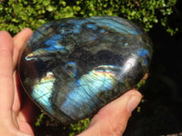 Polished  Puffy Labradorite Gemstone Hearts  x 2 From Tulear, Madagascar - Toprock Gemstones and Minerals 