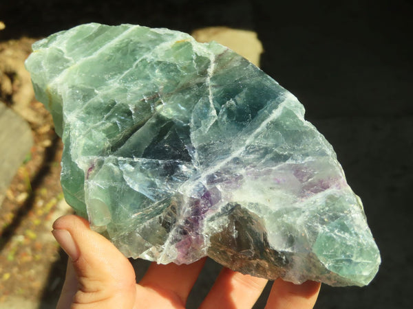 Polished One Side Polished Watermelon Fluorite Pieces  x 2 From Malawi - Toprock Gemstones and Minerals 