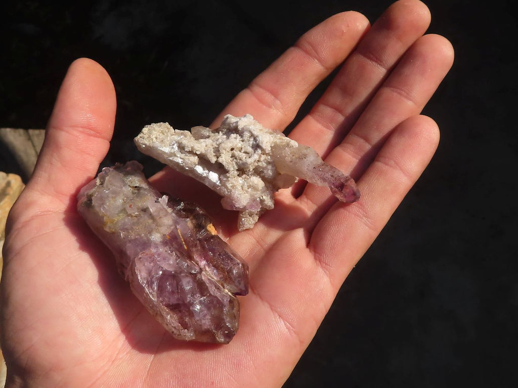 Natural Smokey / Window Amethyst Crystals  x 12 From Chiredzi, Zimbabwe - Toprock Gemstones and Minerals 