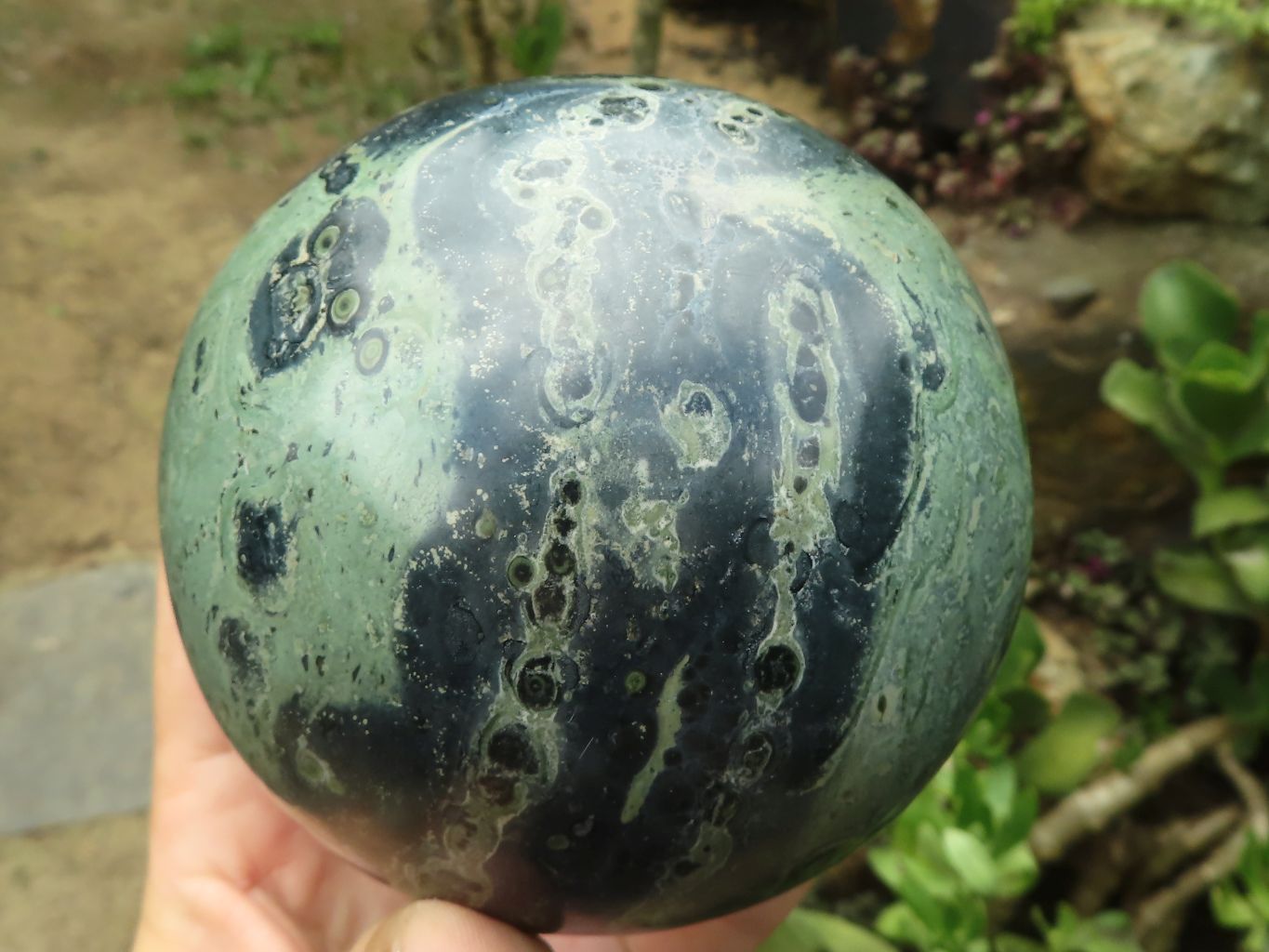 Polished Large Stromatolite / Kambamba Jasper Sphere  x 1 From Mahajanga, Madagascar - TopRock