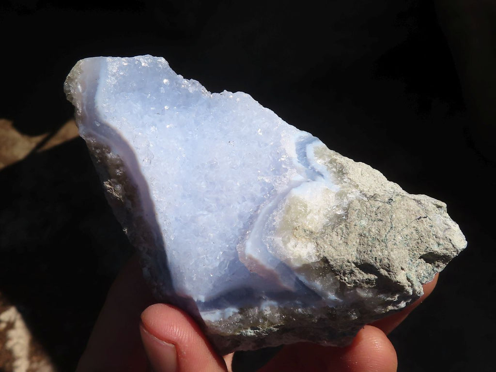 Natural Blue Lace Agate Geode Specimens  x 12 From Nsanje, Malawi - Toprock Gemstones and Minerals 