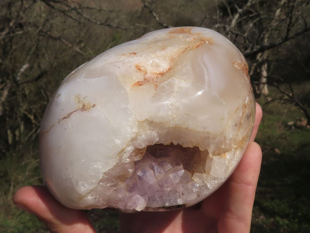 Polished Amethyst Agate Geode With A Crystalline Centre  x 1 From Madagascar - TopRock