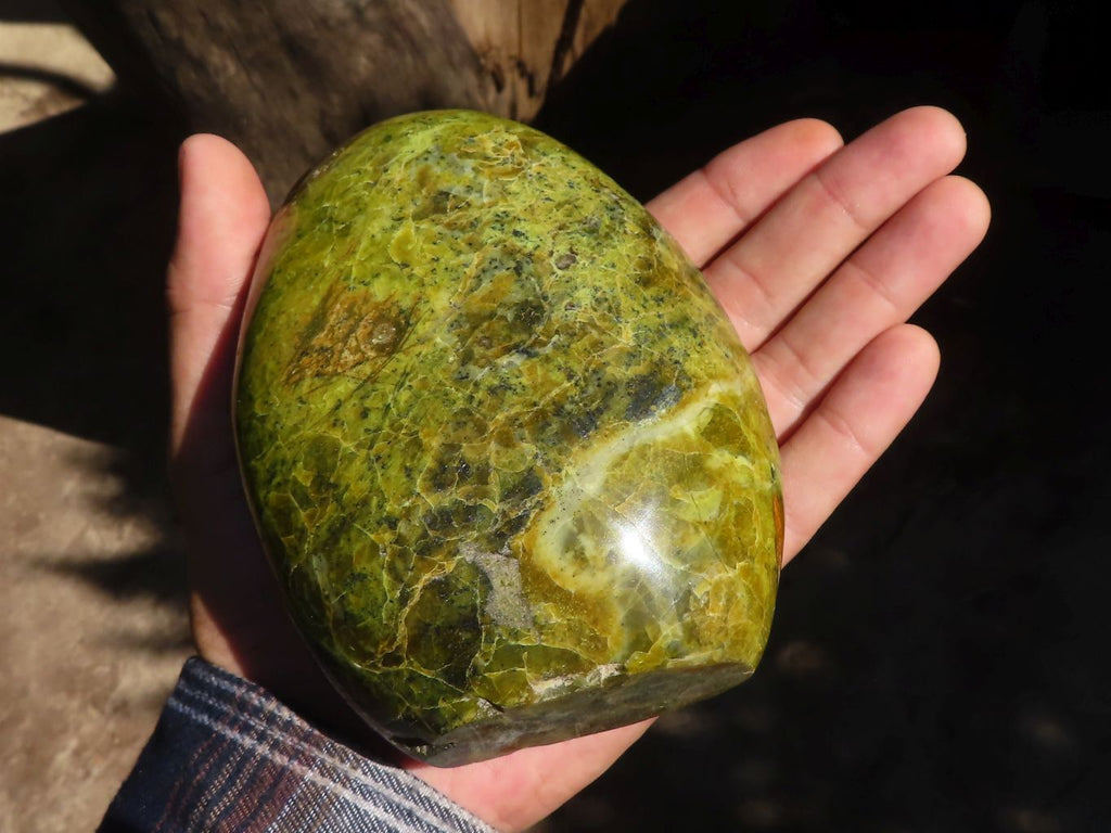 Polished Green Opal Standing Free Form x 1 From Madagascar - Toprock Gemstones and Minerals 