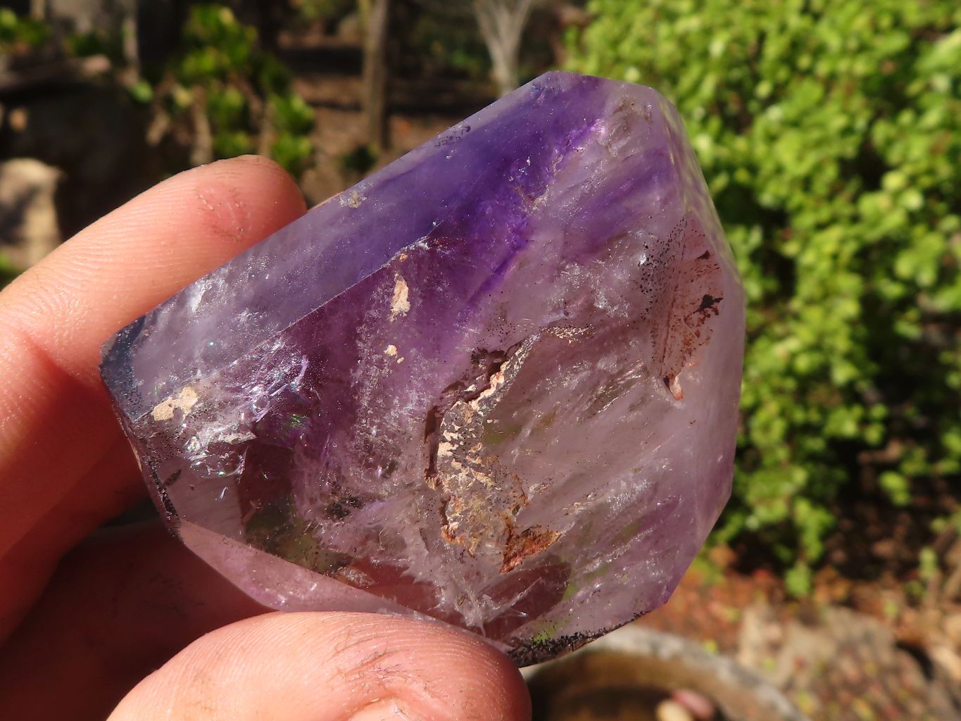 Polished Window Amethyst Points x 6 From Madagascar - Toprock Gemstones and Minerals 