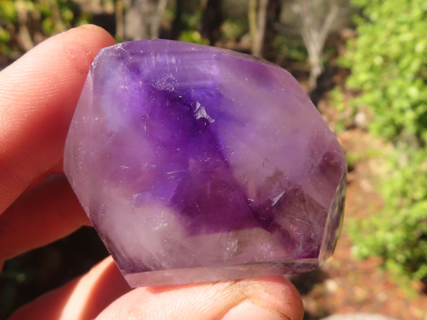 Polished Window Amethyst Points x 6 From Madagascar - Toprock Gemstones and Minerals 