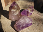 Polished Window Amethyst Points x 6 From Madagascar - Toprock Gemstones and Minerals 