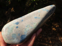 Polished Extra Large Blue Spotted Spinel Quartz Standing Free Form x 1 From Madagascar - Toprock Gemstones and Minerals 