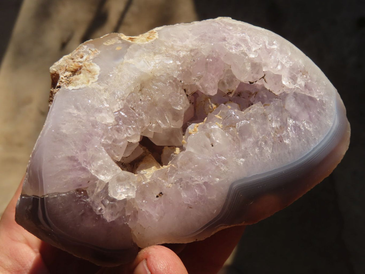 Polished Amethyst Agate Geodes x 4 From Madagascar - Toprock Gemstones and Minerals 