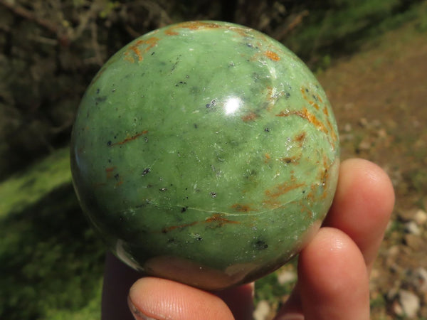 Polished Green Chrysoprase Spheres  x 4 From Ambatondrazaka, Madagascar - TopRock