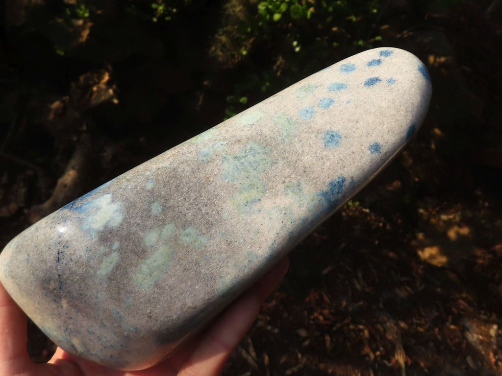Polished Extra Large Blue Spotted Spinel Quartz Standing Free Form x 1 From Madagascar - Toprock Gemstones and Minerals 