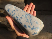 Polished Extra Large Blue Spotted Spinel Quartz Standing Free Form x 1 From Madagascar - Toprock Gemstones and Minerals 