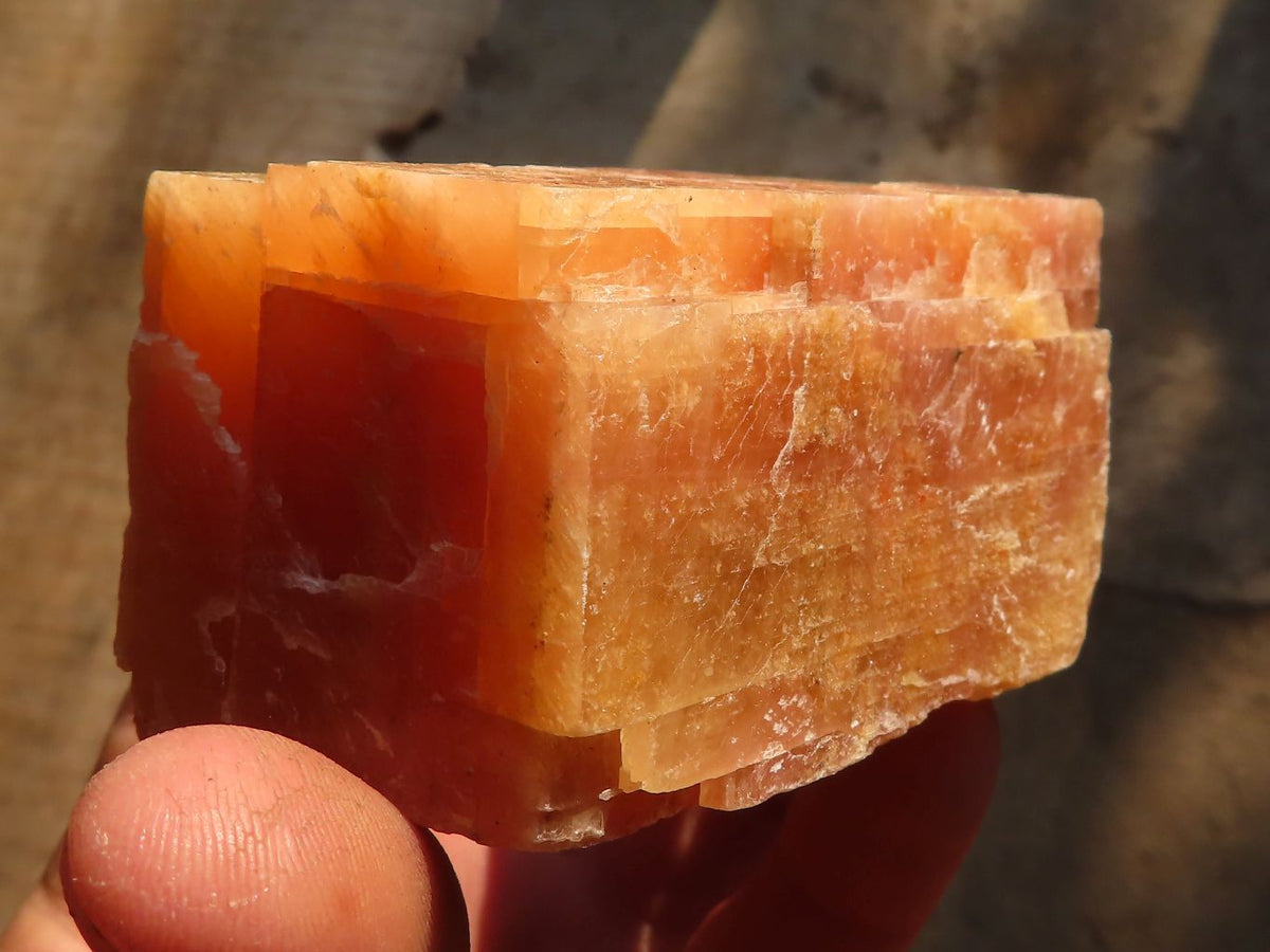 Natural New Sunset Orange Calcite Specimens x 12 From Spitzkop, Namibia - Toprock Gemstones and Minerals 
