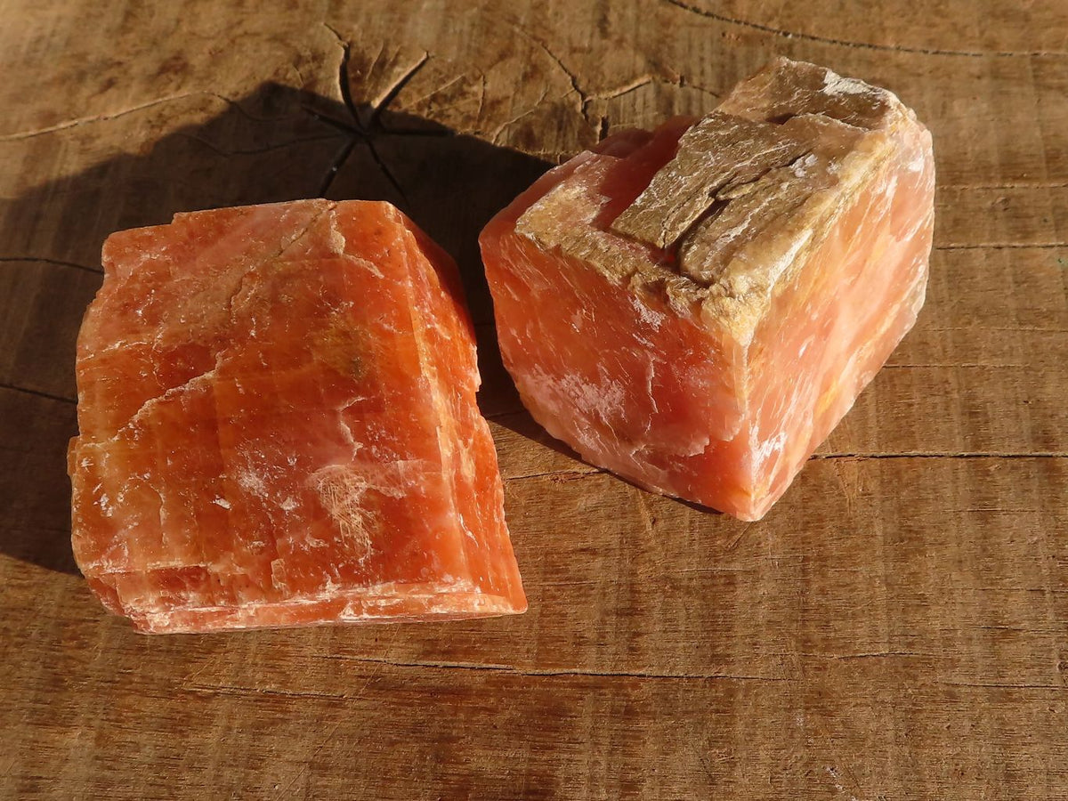 Natural New Sunset Orange Calcite Specimens x 12 From Spitzkop, Namibia - Toprock Gemstones and Minerals 