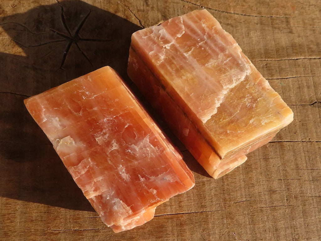 Natural New Sunset Orange Calcite Specimens x 12 From Spitzkop, Namibia - Toprock Gemstones and Minerals 