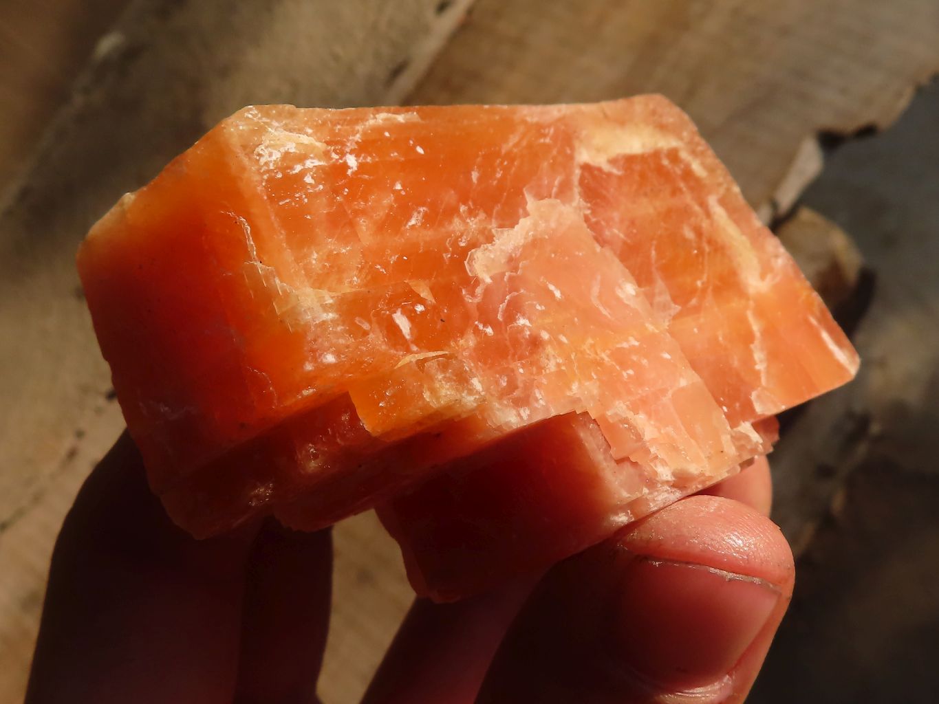 Natural New Sunset Orange Calcite Specimens x 12 From Spitzkop, Namibia - Toprock Gemstones and Minerals 
