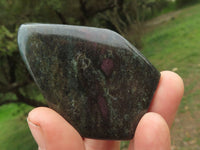 Polished Fluorescent Ruby Corundum In Chrome Verdite Free Forms x 5 From Zimbabwe - TopRock