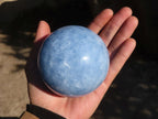 Polished Blue Calcite Spheres x 2 From Ihadilalana, Madagascar - Toprock Gemstones and Minerals 