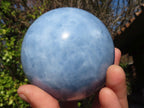 Polished Blue Calcite Spheres x 2 From Ihadilalana, Madagascar - Toprock Gemstones and Minerals 