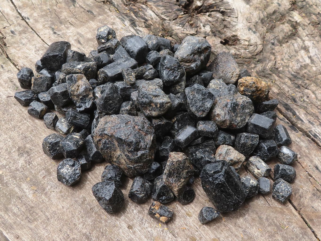 Natural Rough Alluvial Schorl Black Tourmaline Crystals  x 2 Kg Lot From Zambia - TopRock