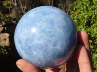 Polished Blue Calcite Spheres x 2 From Ihadilalana, Madagascar - Toprock Gemstones and Minerals 