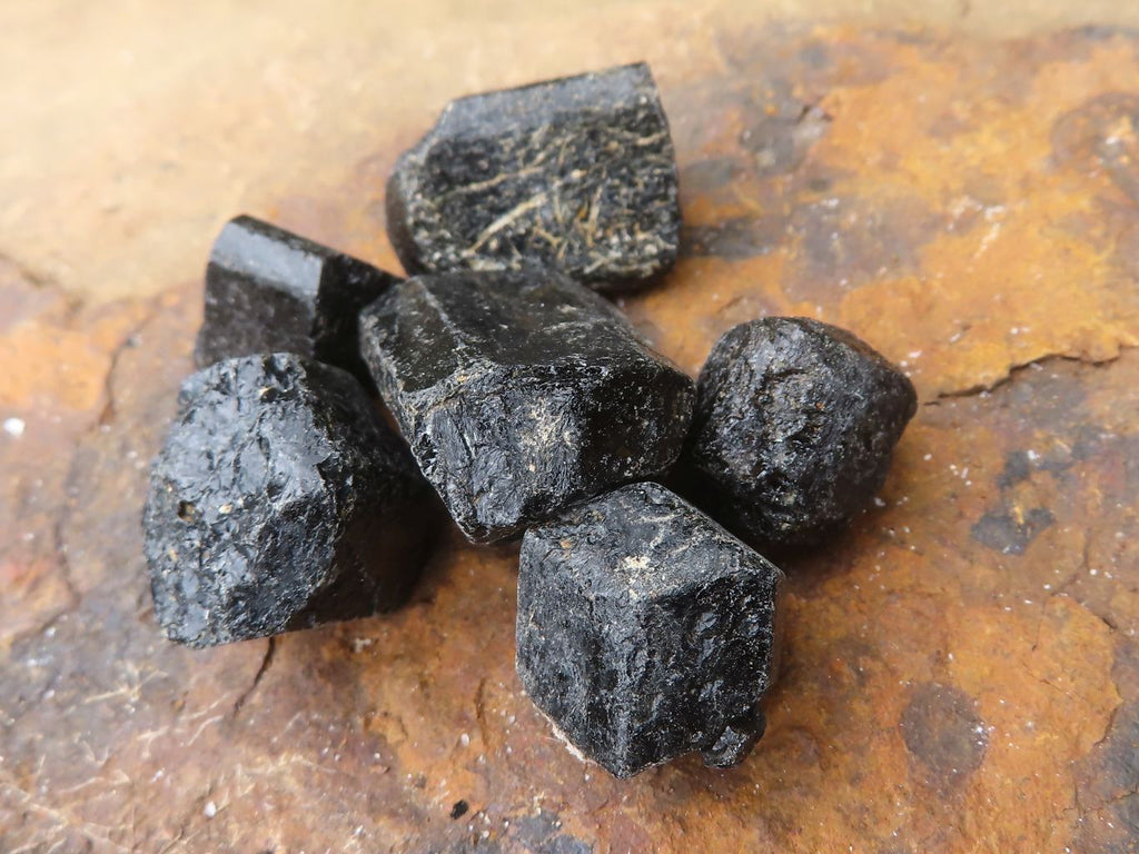 Natural Rough Alluvial Schorl Black Tourmaline Crystals  x 2 Kg Lot From Zambia - TopRock