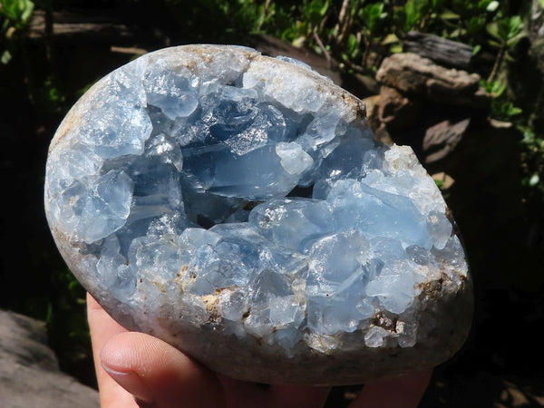 Natural Blue Celestite Crystal Eggs  x 2 From Sakoany, Madagascar - Toprock Gemstones and Minerals 