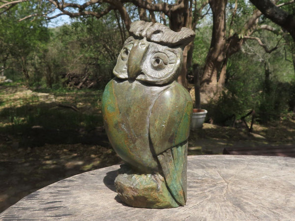 Polished Verdite Owl Carving  x 1 From Zimbabwe - TopRock