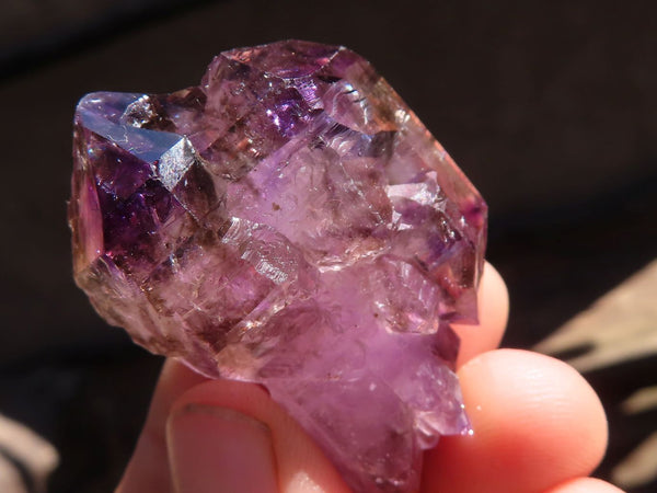 Natural Smokey Amethyst Window Quartz Crystals  x 12 From Chiredzi, Zimbabwe - Toprock Gemstones and Minerals 