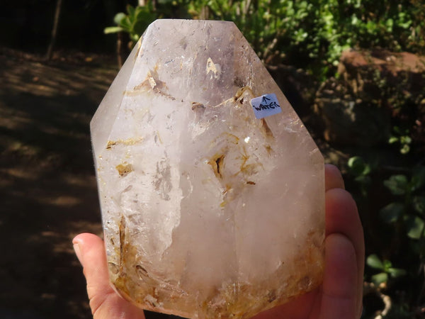 Polished Large Smokey Window Quartz Crystal With Small Water / Gas Inclusion  x 1 From Madagascar
