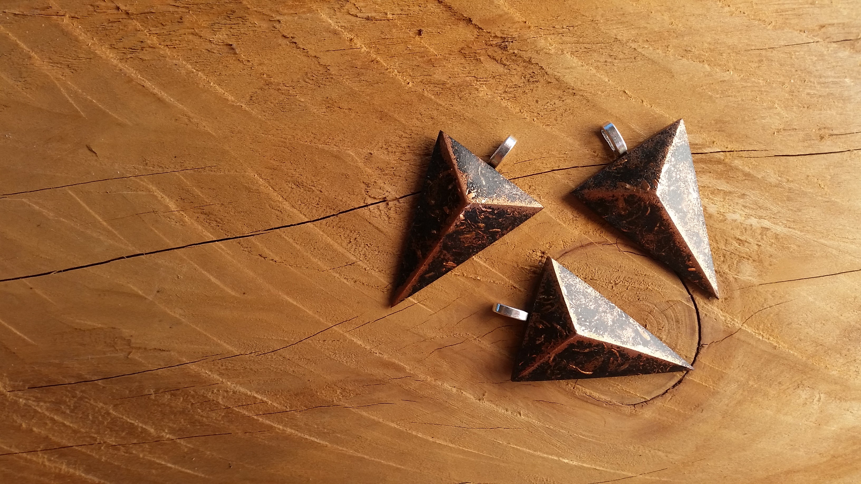 Polished Hand Crafted Orgonite Shield Pendants  - sold per piece - From South Africa - Toprock Gemstones and Minerals 