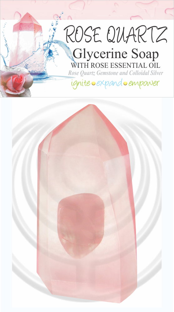 Rose Quartz Glycerine Soap with Rose Essential Oil from South Africa - TopRock