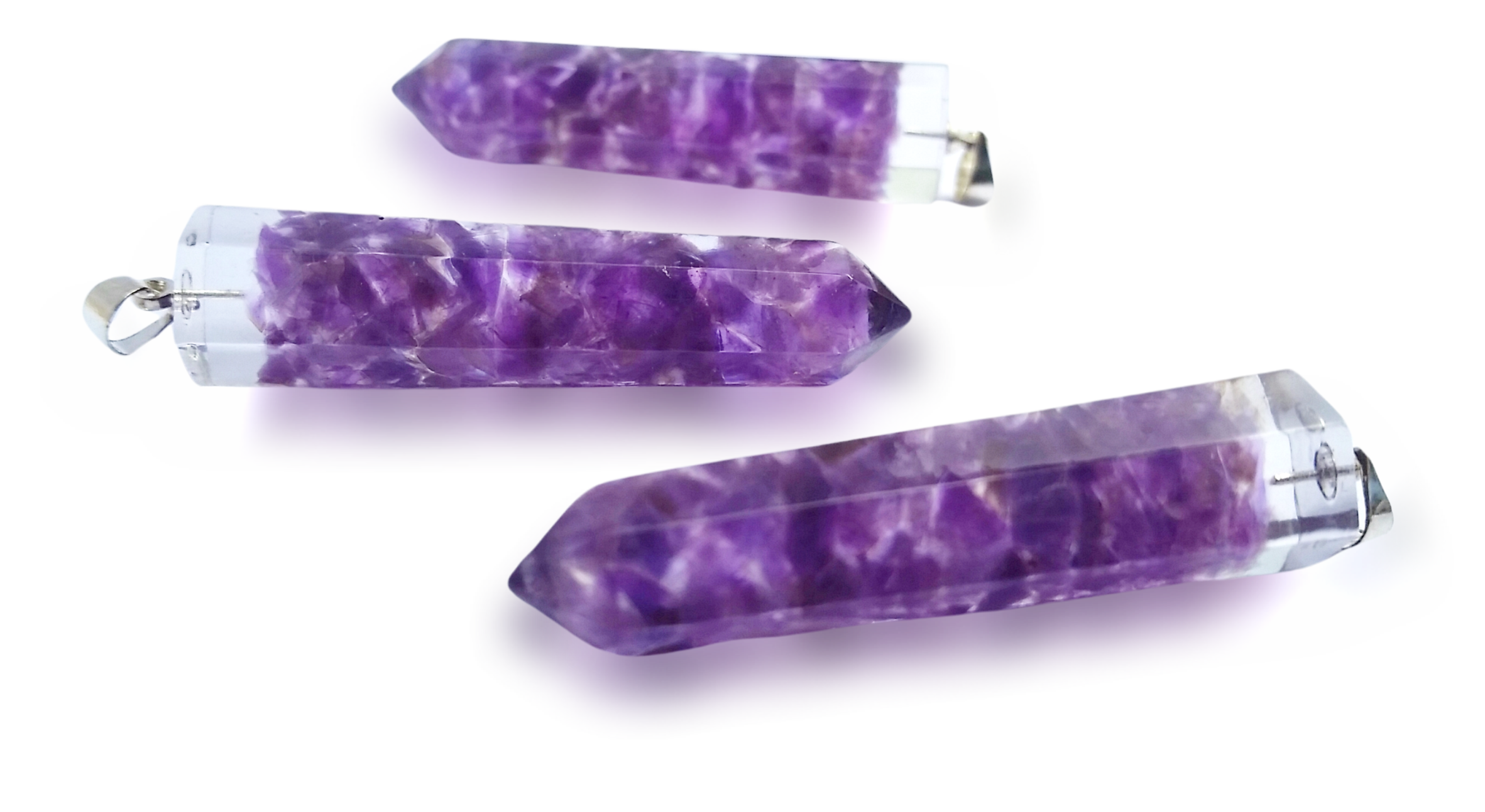 Polished Amethyst Piezoelectric Pendants - sold per piece - From Bulwer, South Africa - Toprock Gemstones and Minerals 