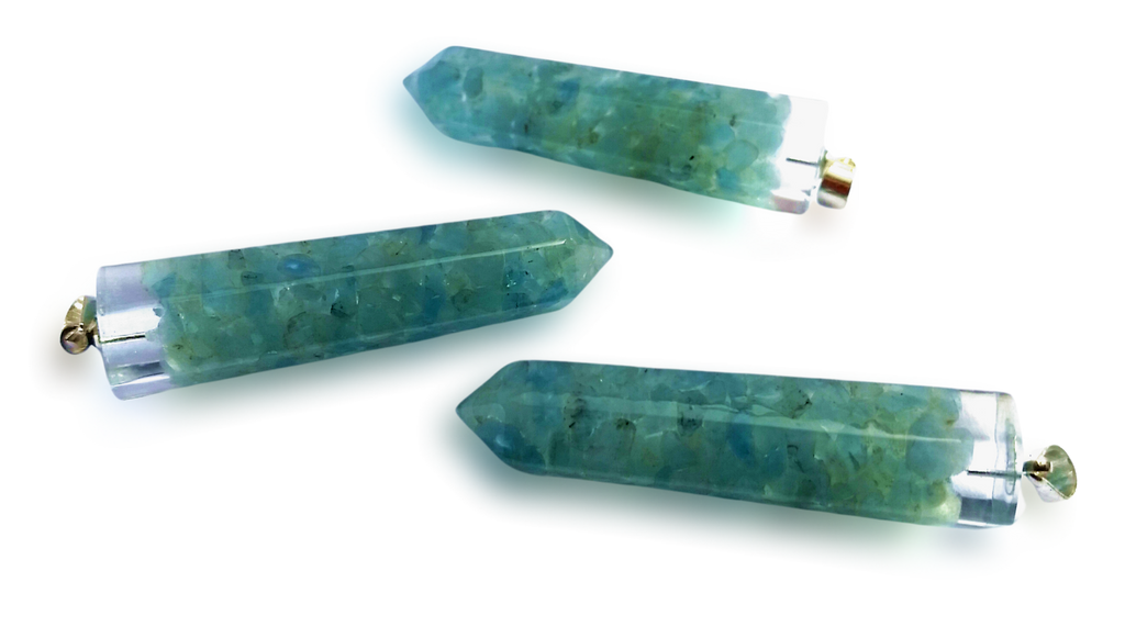 Polished Aquamarine Piezoelectric Pendants  - sold per piece - From Bulwer, South Africa - Toprock Gemstones and Minerals 
