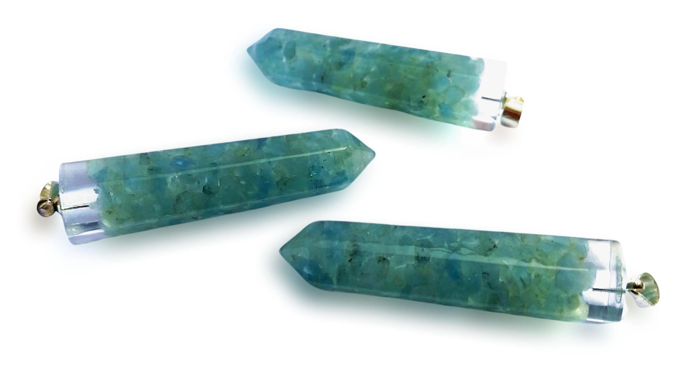 Polished Aquamarine Piezoelectric Pendants  - sold per piece - From Bulwer, South Africa - Toprock Gemstones and Minerals 
