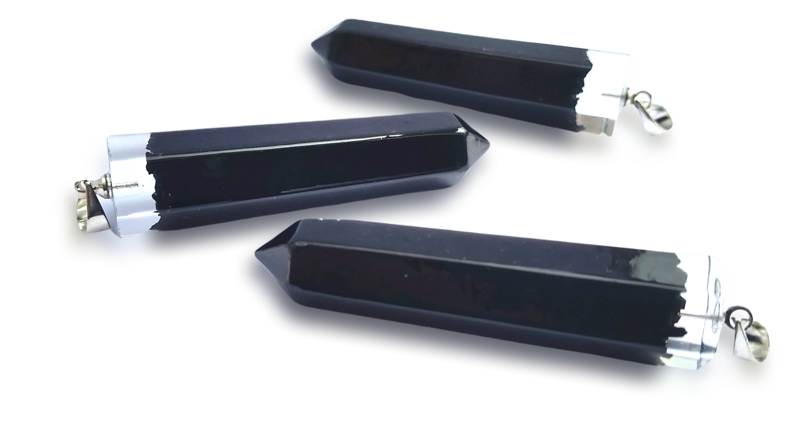 Polished Black Tourmaline Piezoelectric Pendants - sold per piece - From Bulwer, South Africa - Toprock Gemstones and Minerals 