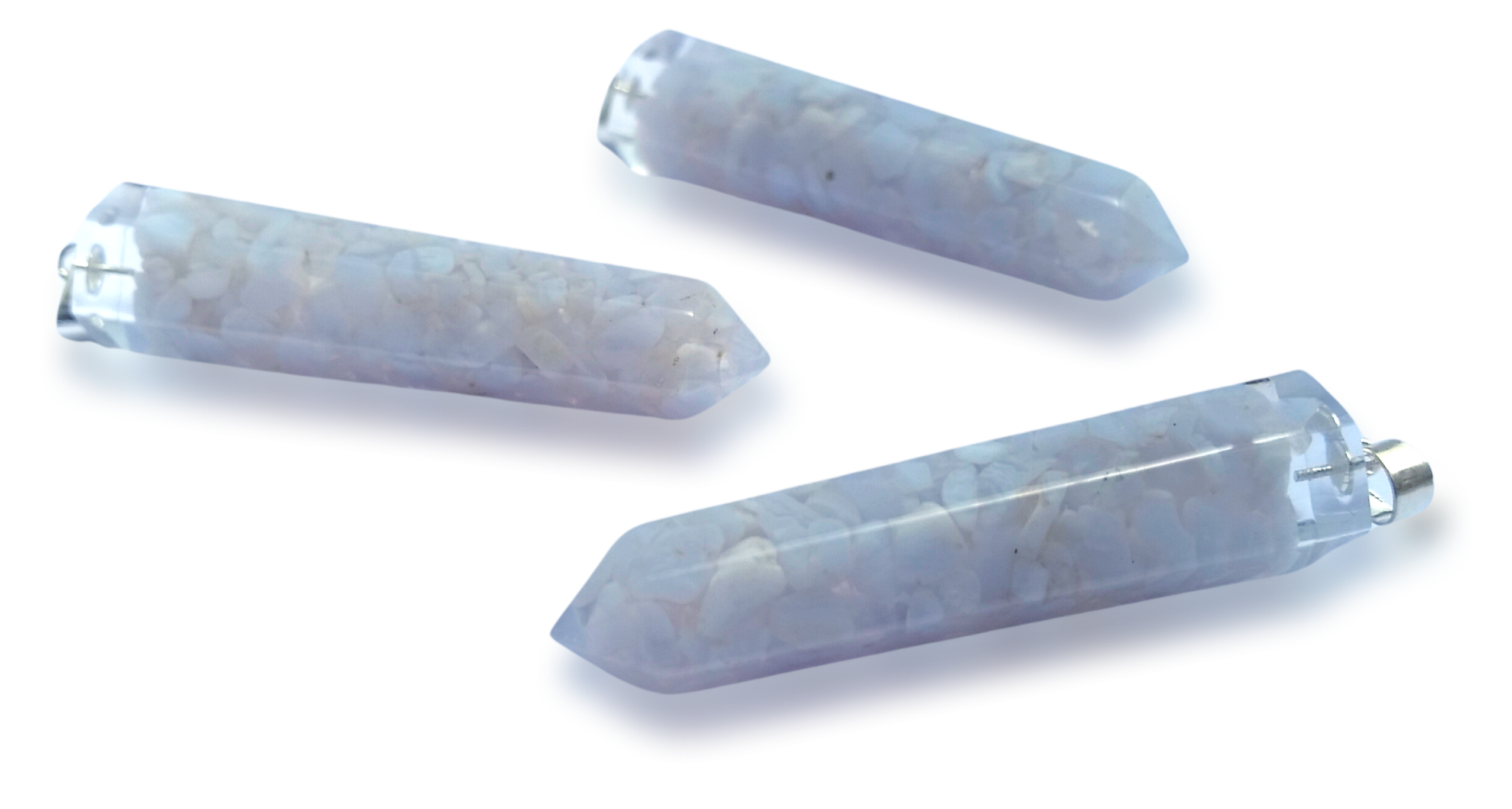 Polished Blue Lace Agate Piezoelectric Pendants - sold per piece - From Bulwer, South Africa - Toprock Gemstones and Minerals 