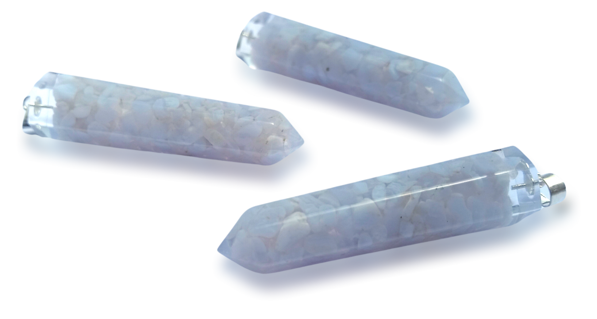 Polished Blue Lace Agate Piezoelectric Pendants - sold per piece - From Bulwer, South Africa - Toprock Gemstones and Minerals 