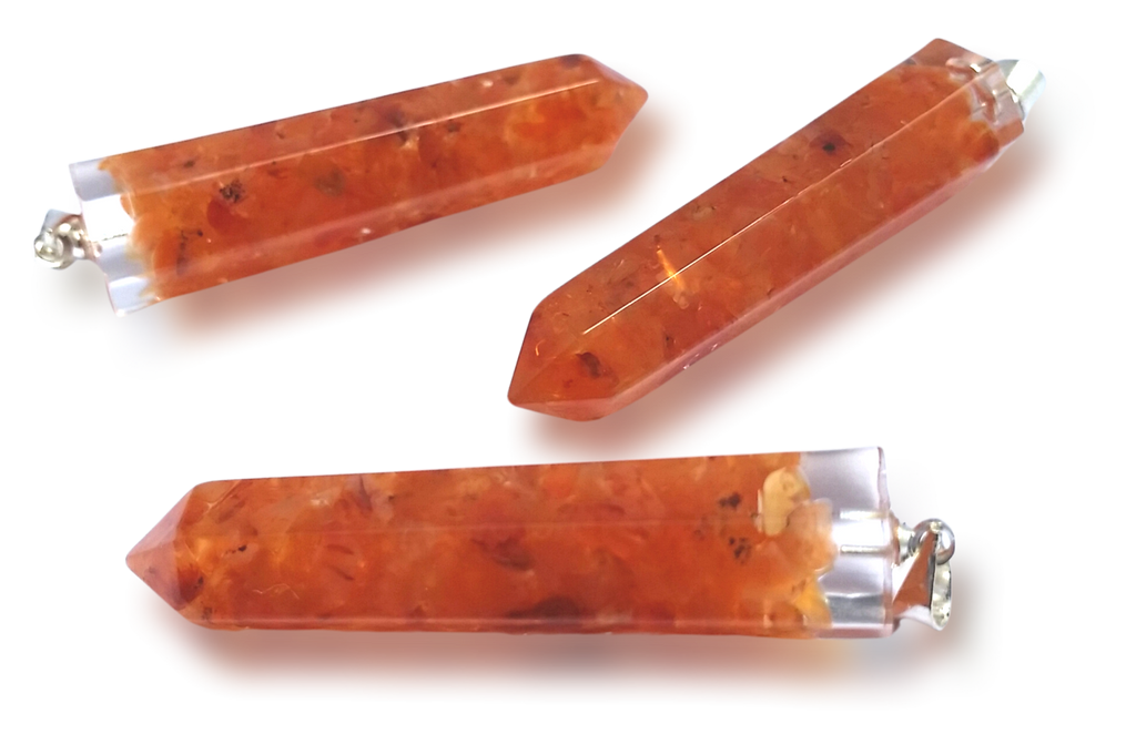 Polished Carnelian Piezoelectric Pendants - sold per piece - From Bulwer, South Africa - Toprock Gemstones and Minerals 