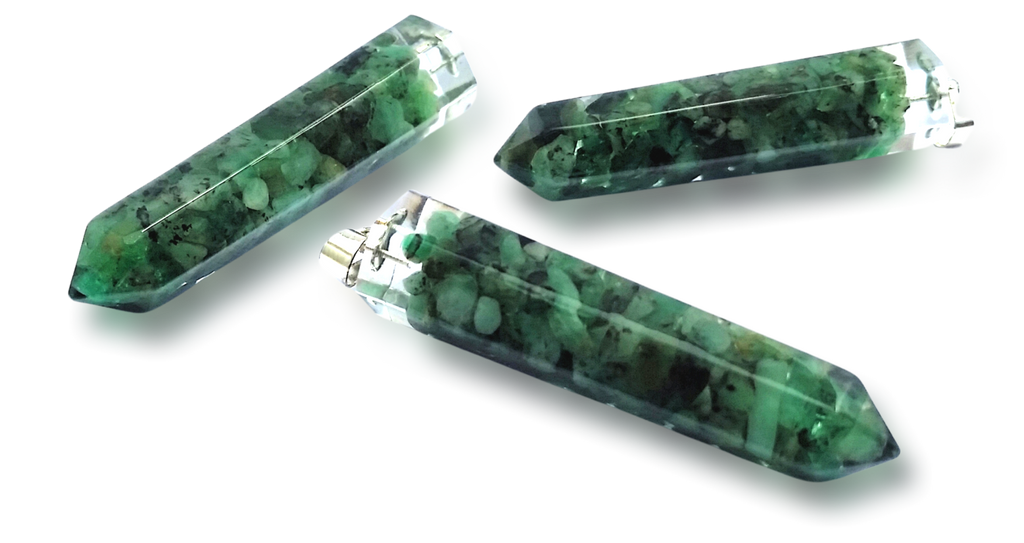 Polished Emerald Mica Piezoelectric Pendants - sold per piece - From Bulwer, South Africa - Toprock Gemstones and Minerals 