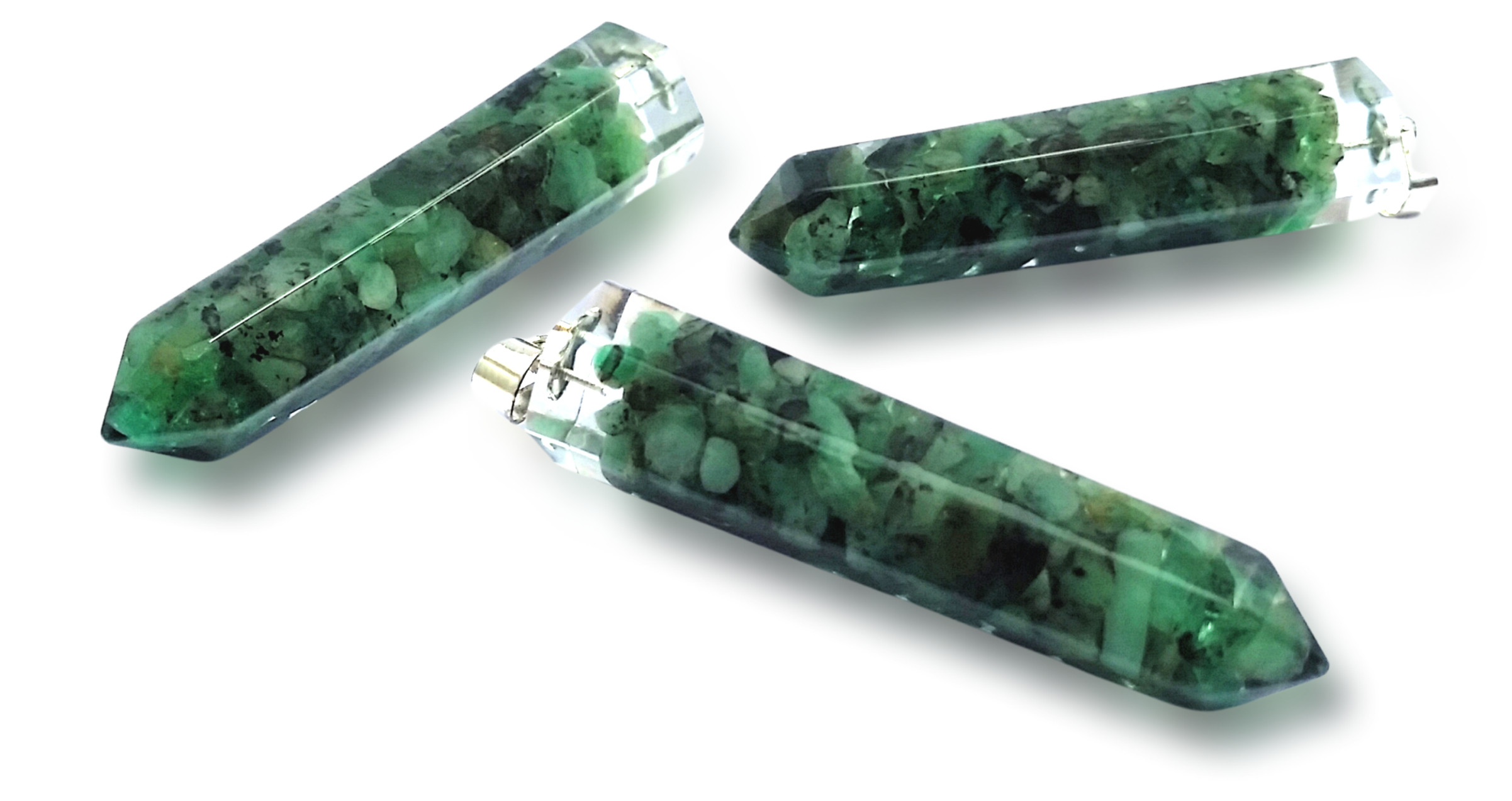 Polished Emerald Mica Piezoelectric Pendants - sold per piece - From Bulwer, South Africa - Toprock Gemstones and Minerals 